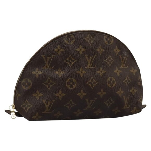 LOUIS VUITTON Monogram Trousse Demi Ronde Cosmetic Pouch M47520 LV Auth 112798 - Picture 1 of 14